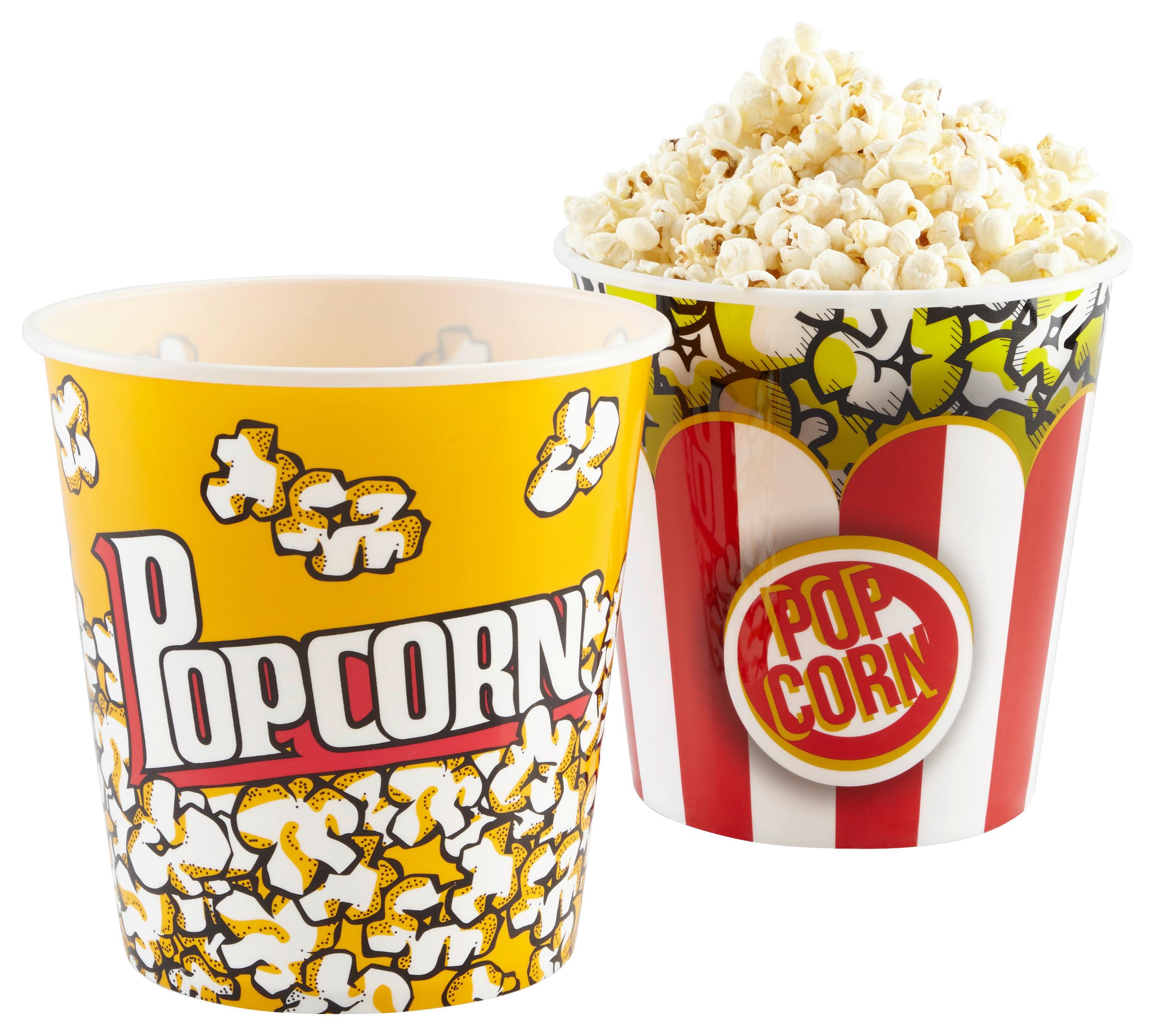 Nádoba na popcorn POPPY - bílá/červená, plast (18/18cm) - Modern Living
