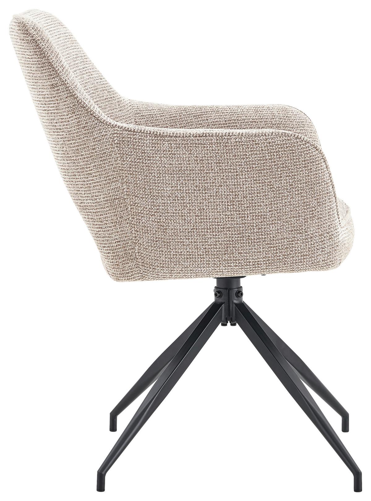 Armlehnstuhl Puro Schwarz/Khaki B: 60 cm - Khaki/Schwarz, MODERN, Textil/Metall (60/89/67cm) - Livetastic