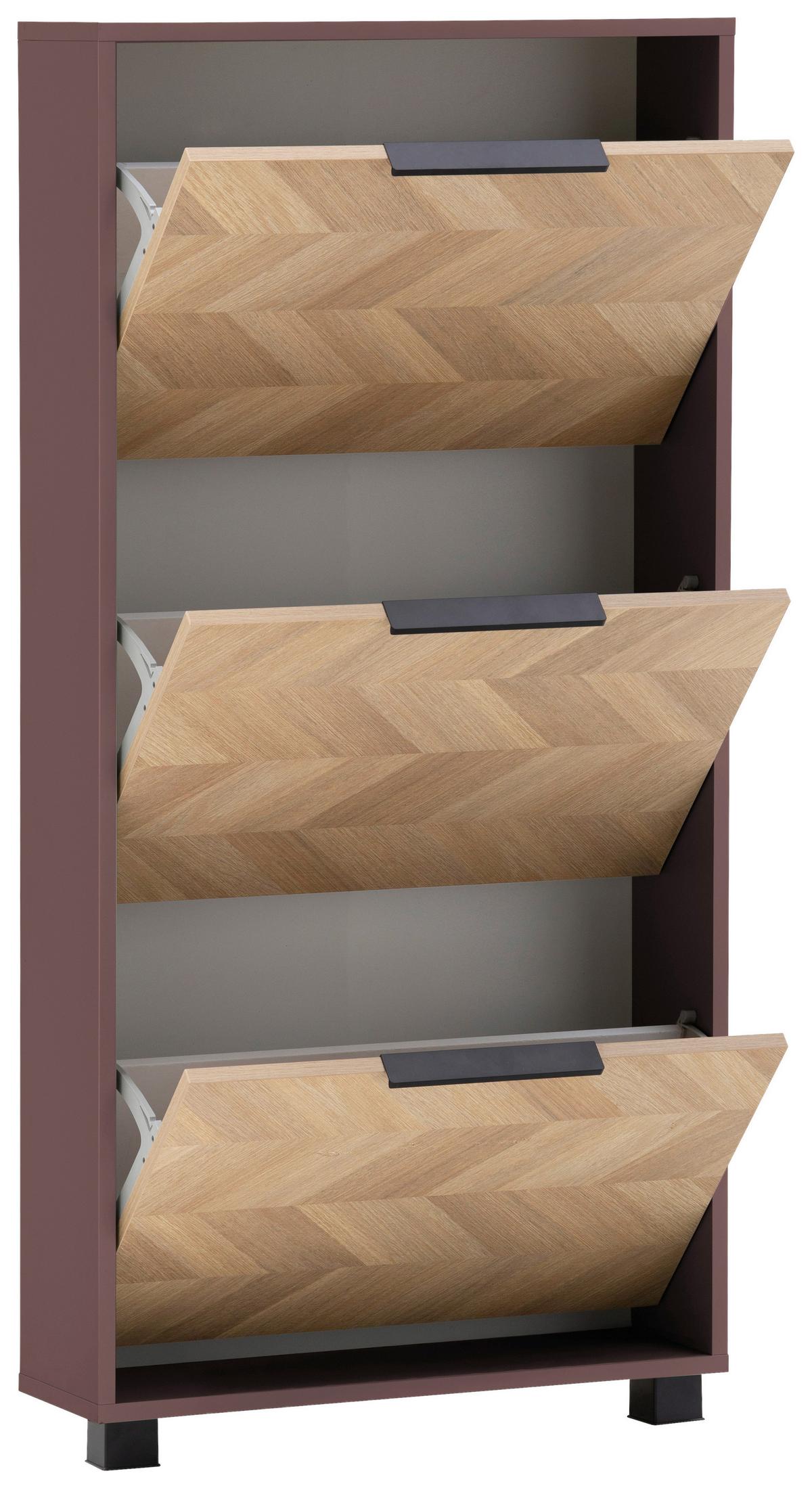 Schuhkipper Piazza Eichefarben/Mauve B: 59,8 cm - Eichefarben/Mauve, Design, Holzwerkstoff (59,8/124,5/19,55cm) - MID.YOU