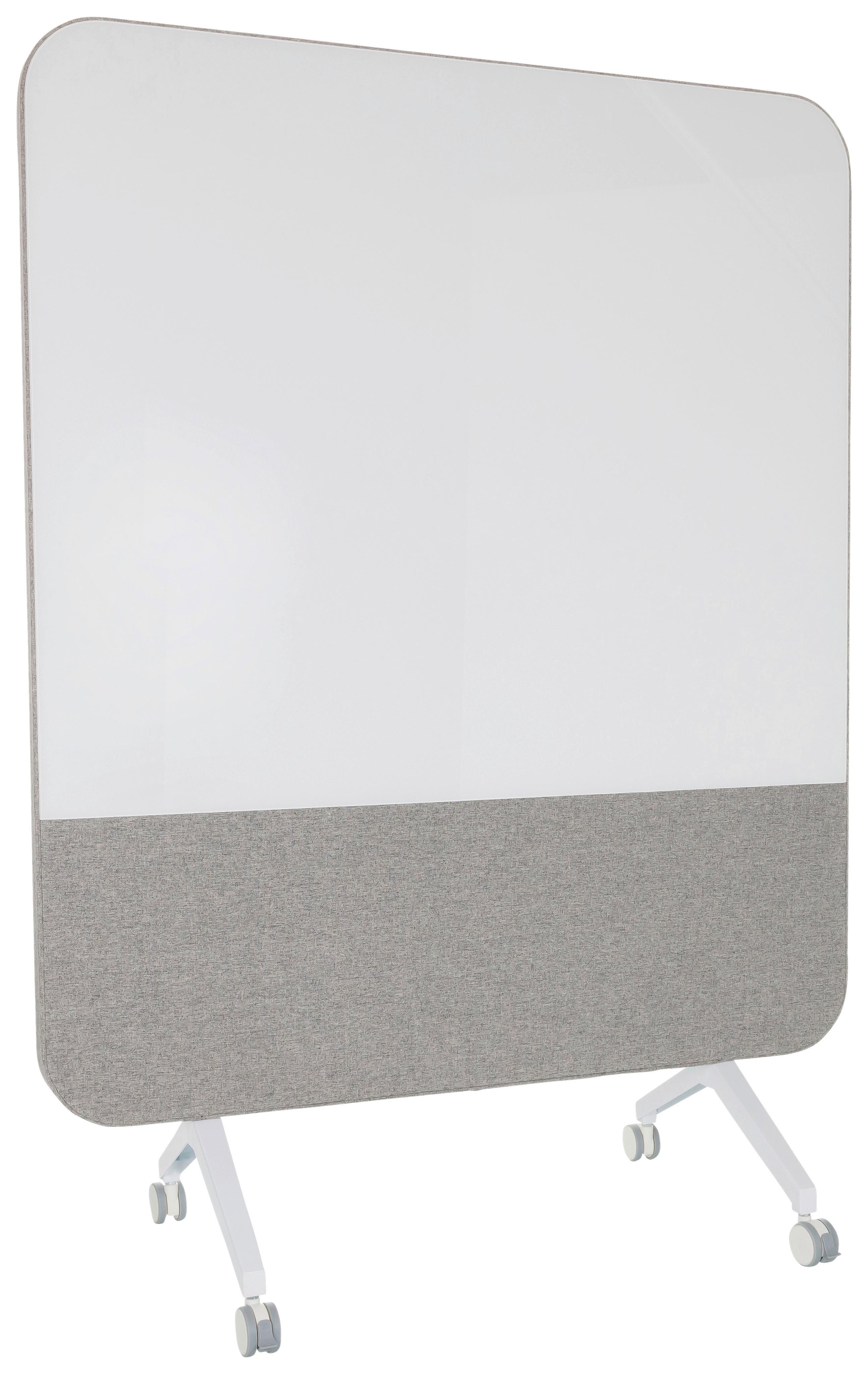 Akustikwand Mit Whiteboard Vision Board - Grau, Basics, Glas/Kunststoff (120/164/60cm) - MID.YOU