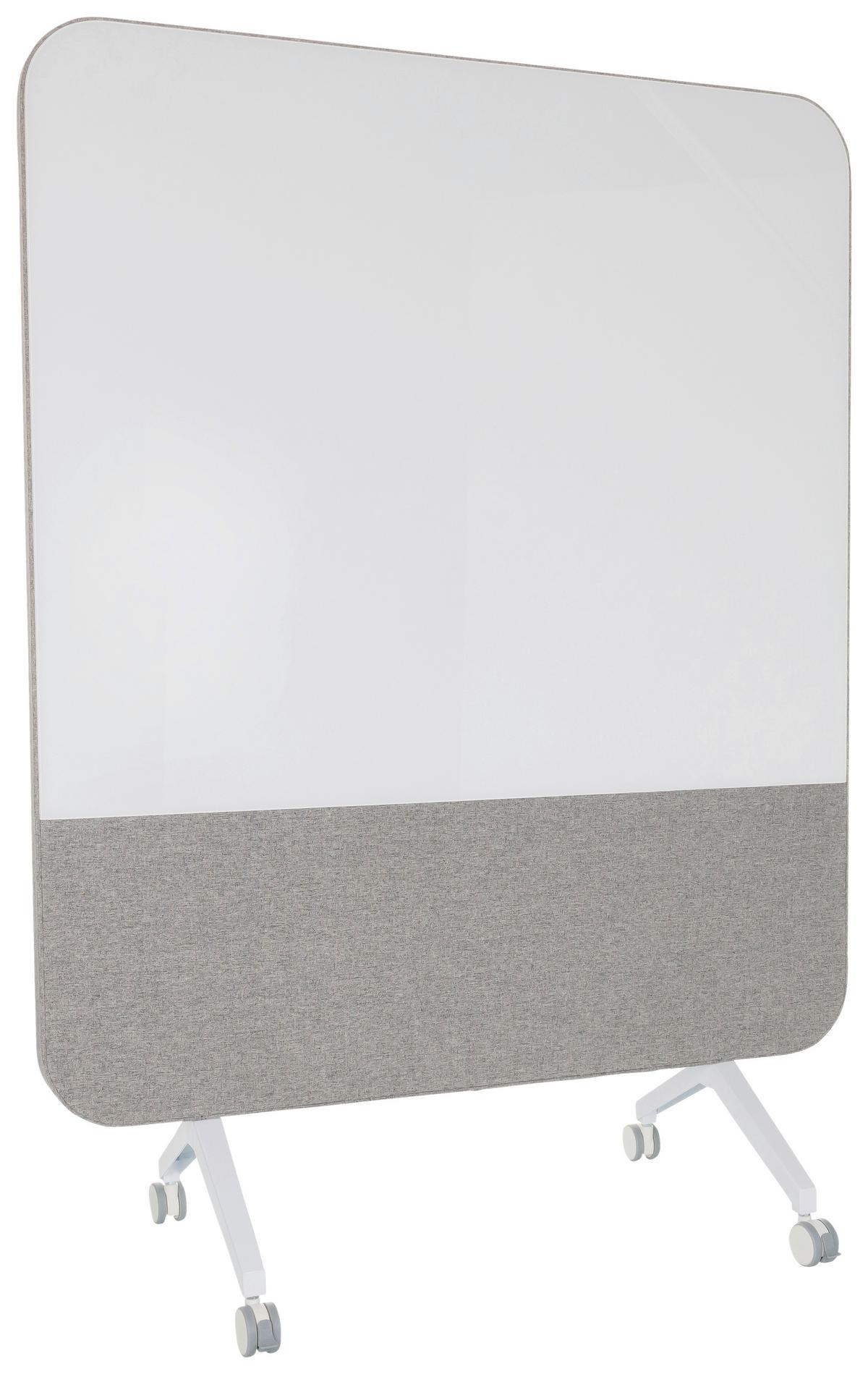 Akustikwand Mit Whiteboard Vision Board - Grau, Basics, Glas/Kunststoff (120/164/60cm) - MID.YOU