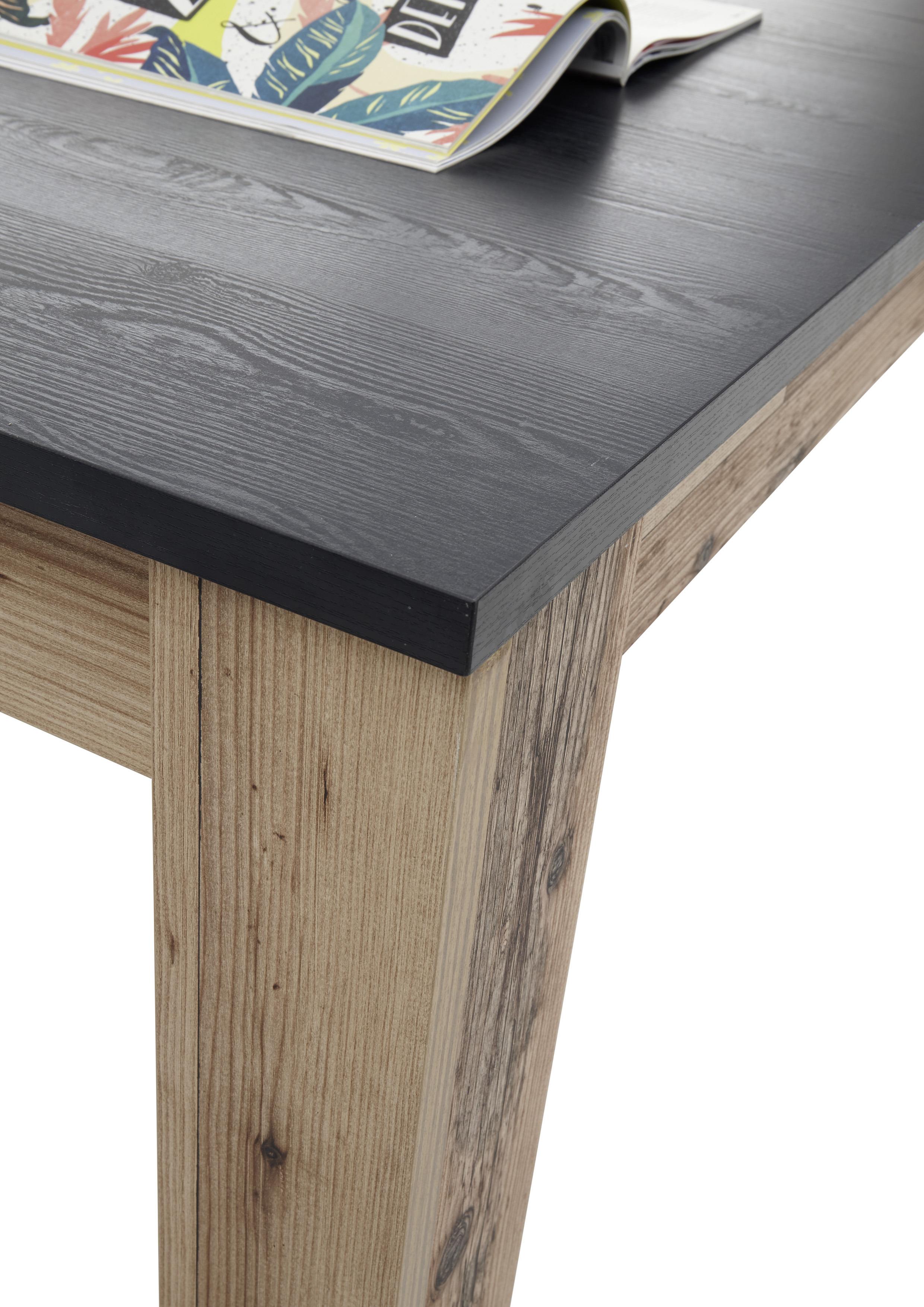 Esstisch ausziehbar Edmonton 180x90 cm Anthrazit/Natur - Anthrazit/Naturfarben, Basics, Holzwerkstoff (180/90/76cm) - MID.YOU