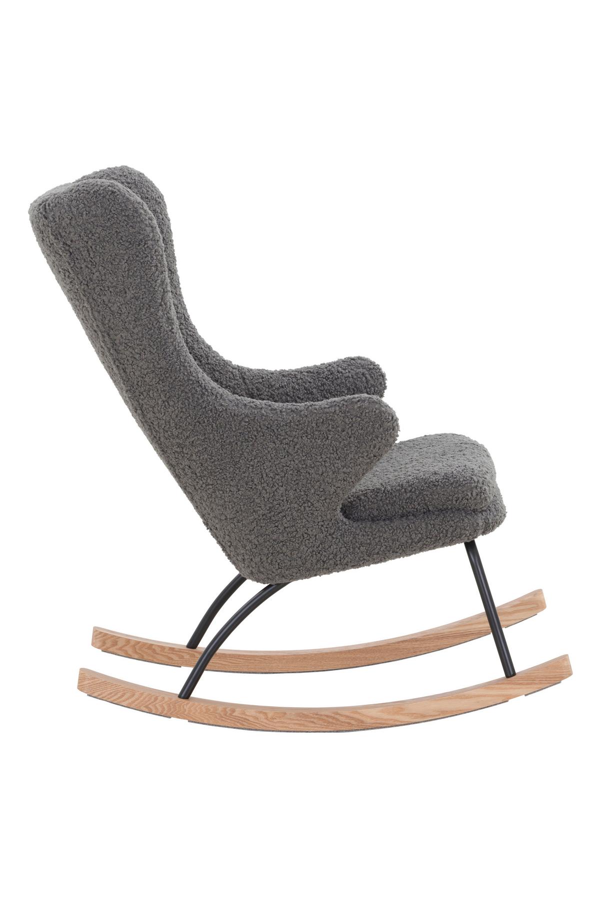 Schaukelstuhl Grau B: 66 Cm - Eichefarben/Schwarz, MODERN, Textil/Metall (66/106/104cm) - Livetastic