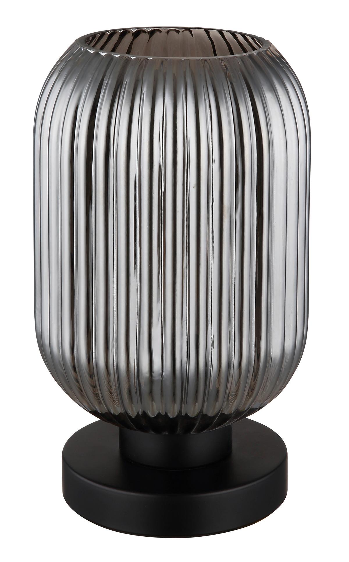 Tischleuchte 15469ts - Schwarz/Grau, KONVENTIONELL, Glas/Metall (14/24cm) - Globo