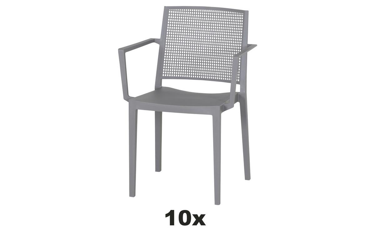 Gartensessel-set T20375 - Grau, Basics, Kunststoff (57/80/56cm) - Siena Garden