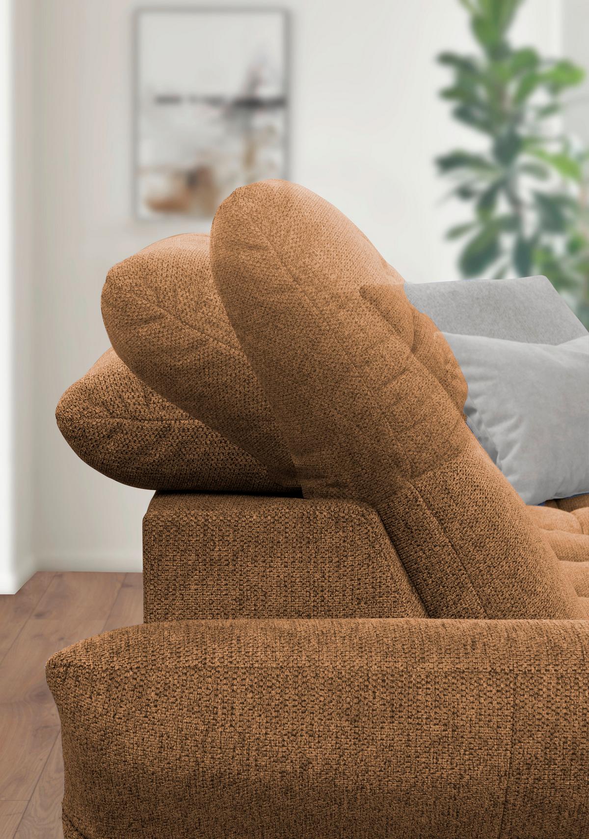 Ecksofa Coast Cognac B: 244-270 Cm - Cognac/Schwarz, KONVENTIONELL, Holzwerkstoff/Textil (244-270/87-104/173cm)