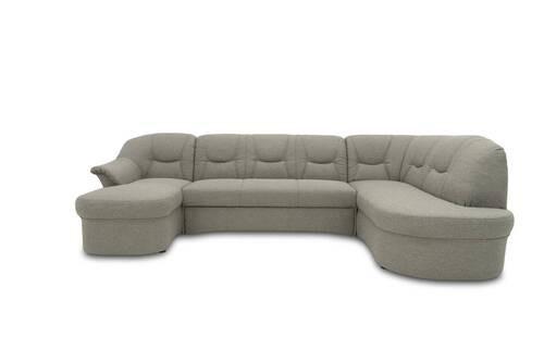 Wohnlandschaft Sarafina Grau Mikrofaser - Graubraun/Schwarz, KONVENTIONELL, Textil (146/295/180cm) - MID.YOU