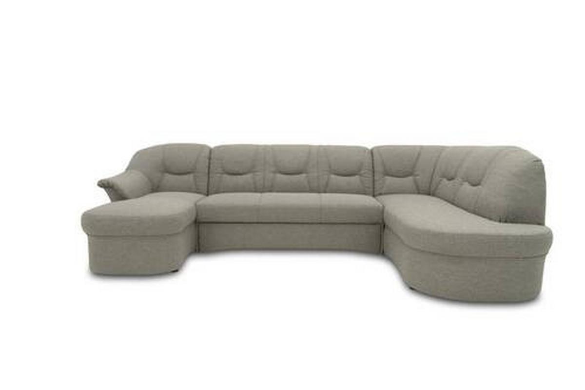 Wohnlandschaft Sarafina Grau Mikrofaser - Graubraun/Schwarz, KONVENTIONELL, Textil (146/295/180cm) - MID.YOU
