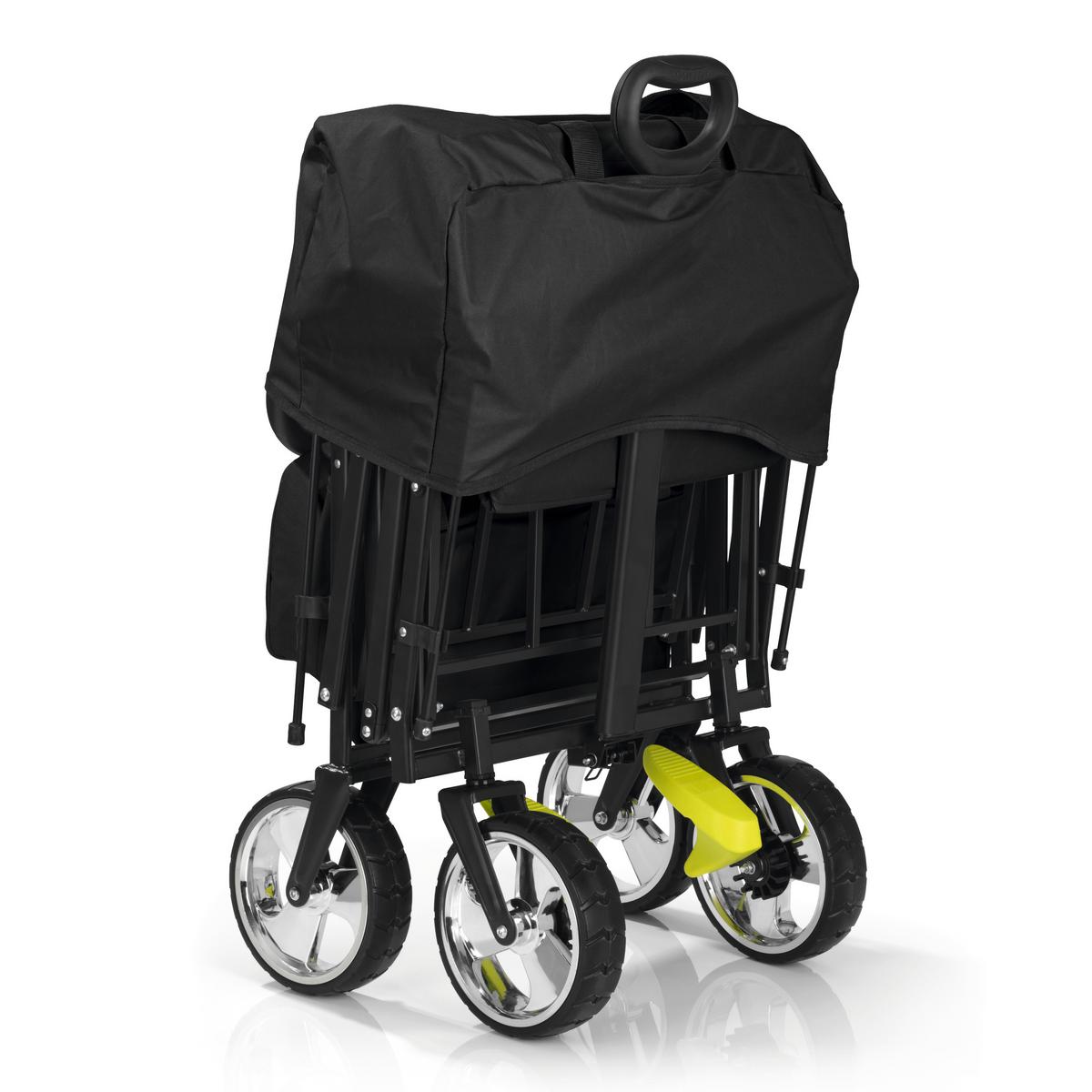 Bollerwagen Hoberg Schwarz Max 80 Kg Faltbar, Feststellbremse - Schwarz, Basics, Kunststoff/Textil (137/52,5/100cm)