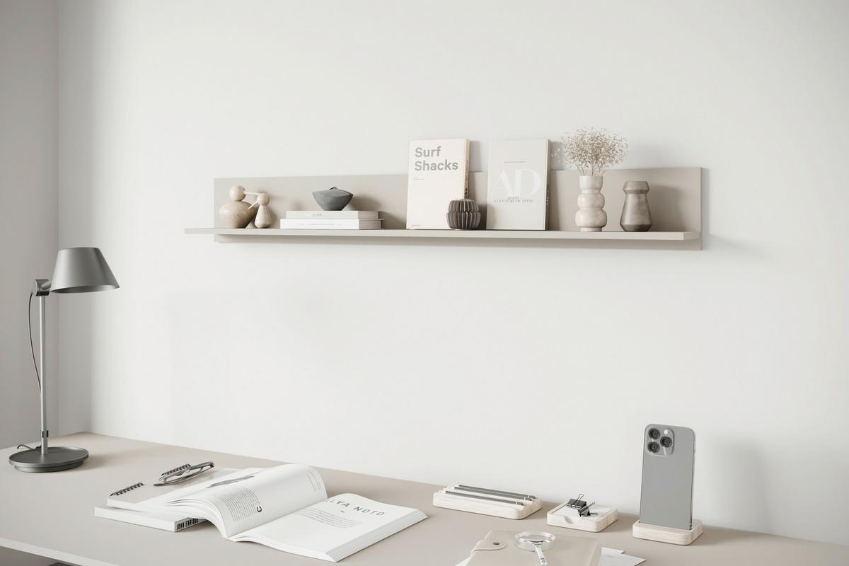 Wandboard Vera Beige, Kaschmir B:138,5cm - Kaschmir/Beige, Design, Holzwerkstoff (138,5/18/12cm) - Livetastic