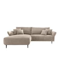 Ecksofa Vanilla Cappuccino S: 178x264-302 Cm - Schwarz/Cappuccino, Design, Textil (178/264-302cm) - Livetastic