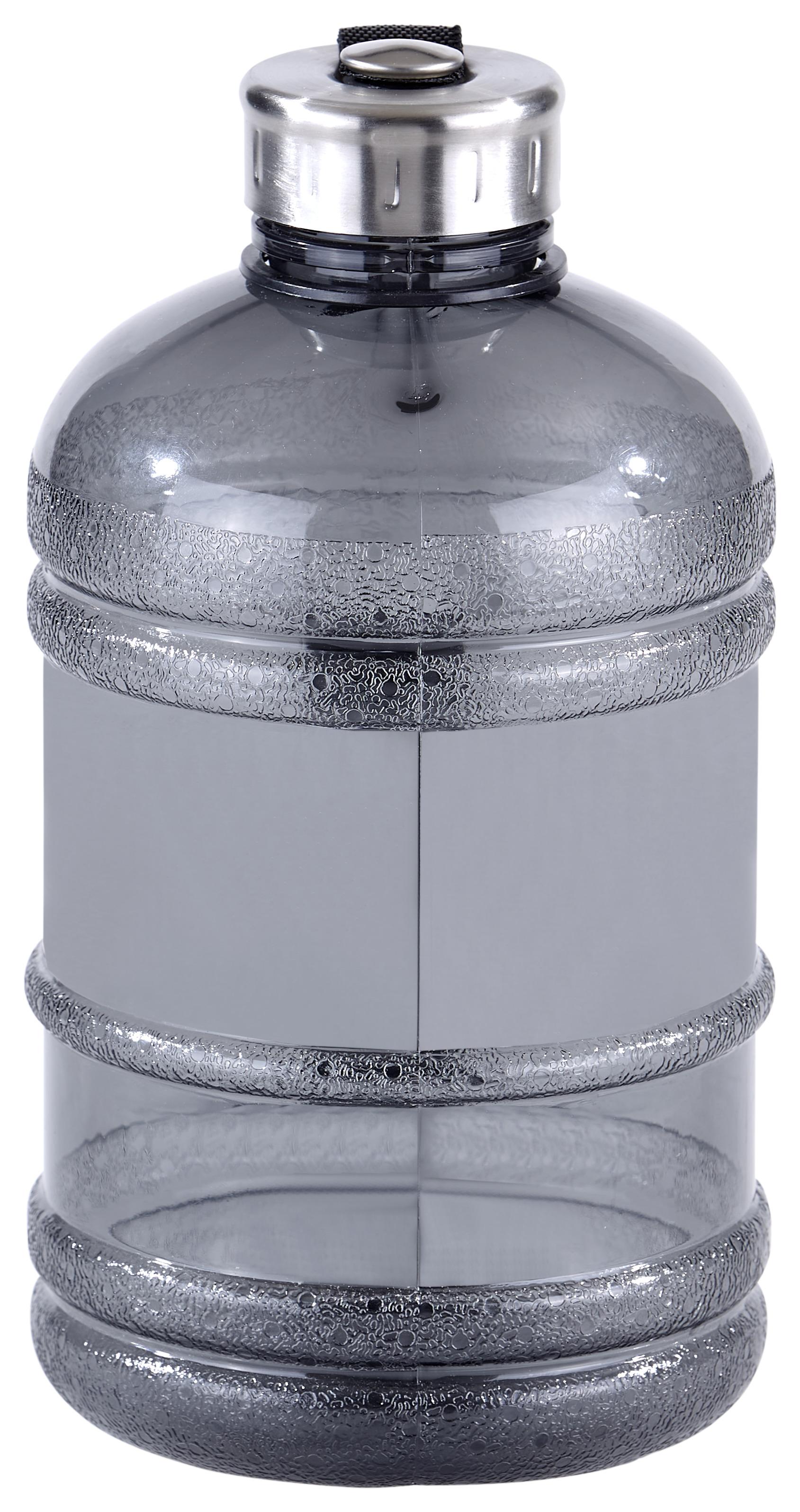 Trinkflasche Serdal 1,9 Liter Grau D/H: ca. 24/12cm - Dunkelgrau, MODERN, Kunststoff/Metall (11,5/23,5cm) - Luca Bessoni