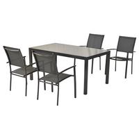 Gartenset Milano - Graphitfarben/Grau, MODERN, Textil/Metall - Gardenson