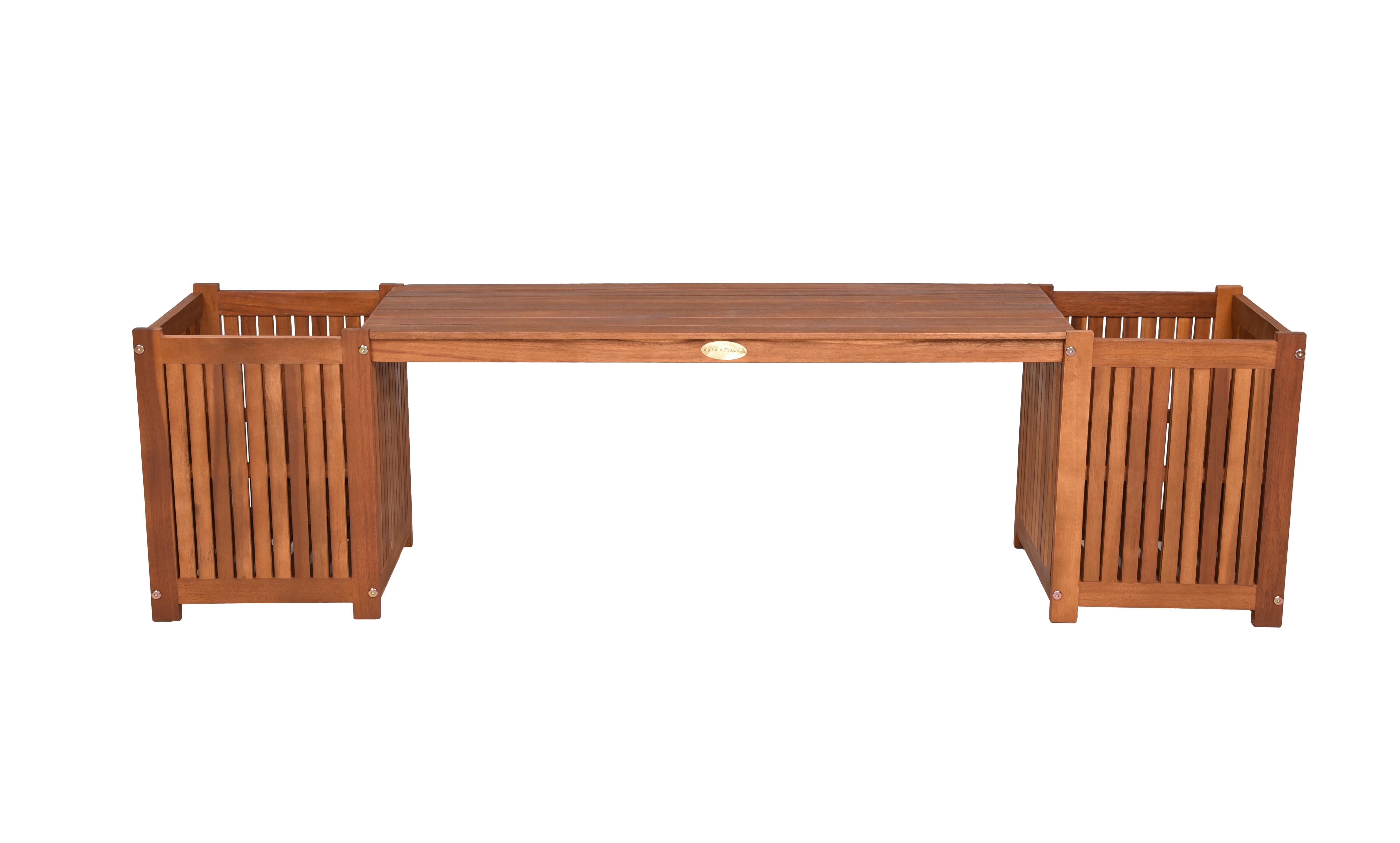 Gartenbank Holz Vanda mit Pflanzkasten - Braun, LIFESTYLE, Holz (150/40/30cm)