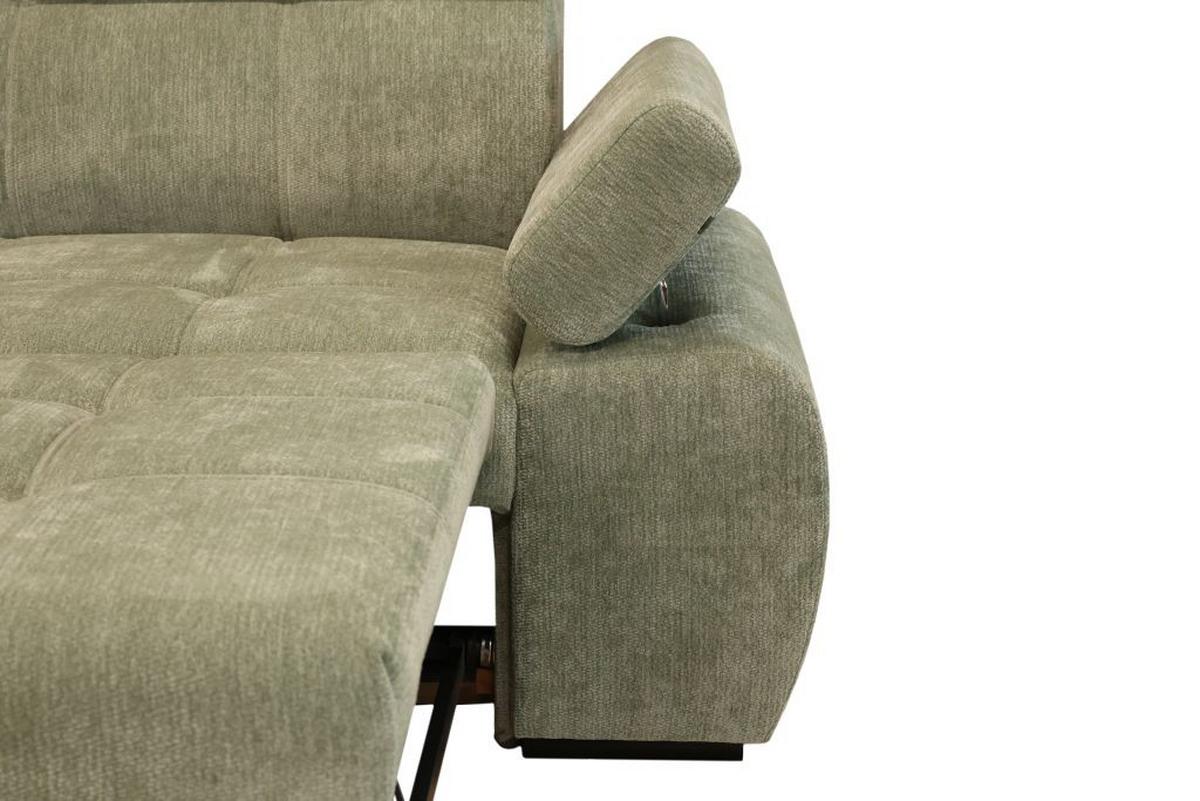 Rohová sedačka VEGAS, levá, šalvějově zelená žinylka - černá/šalvějově zelená, Design, dřevo/textil (173/294cm)