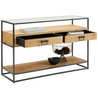 ŠIROKÁ KOMODA NOAH -STUDIO- - černá/průhledné, Lifestyle, kov/dřevo (120/76/40cm) - Premium Living