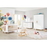 Babyzimmer 3-Teilig. Set weiß/Natur - Eichefarben/Weiß, Basics, Holzwerkstoff - Pinolino