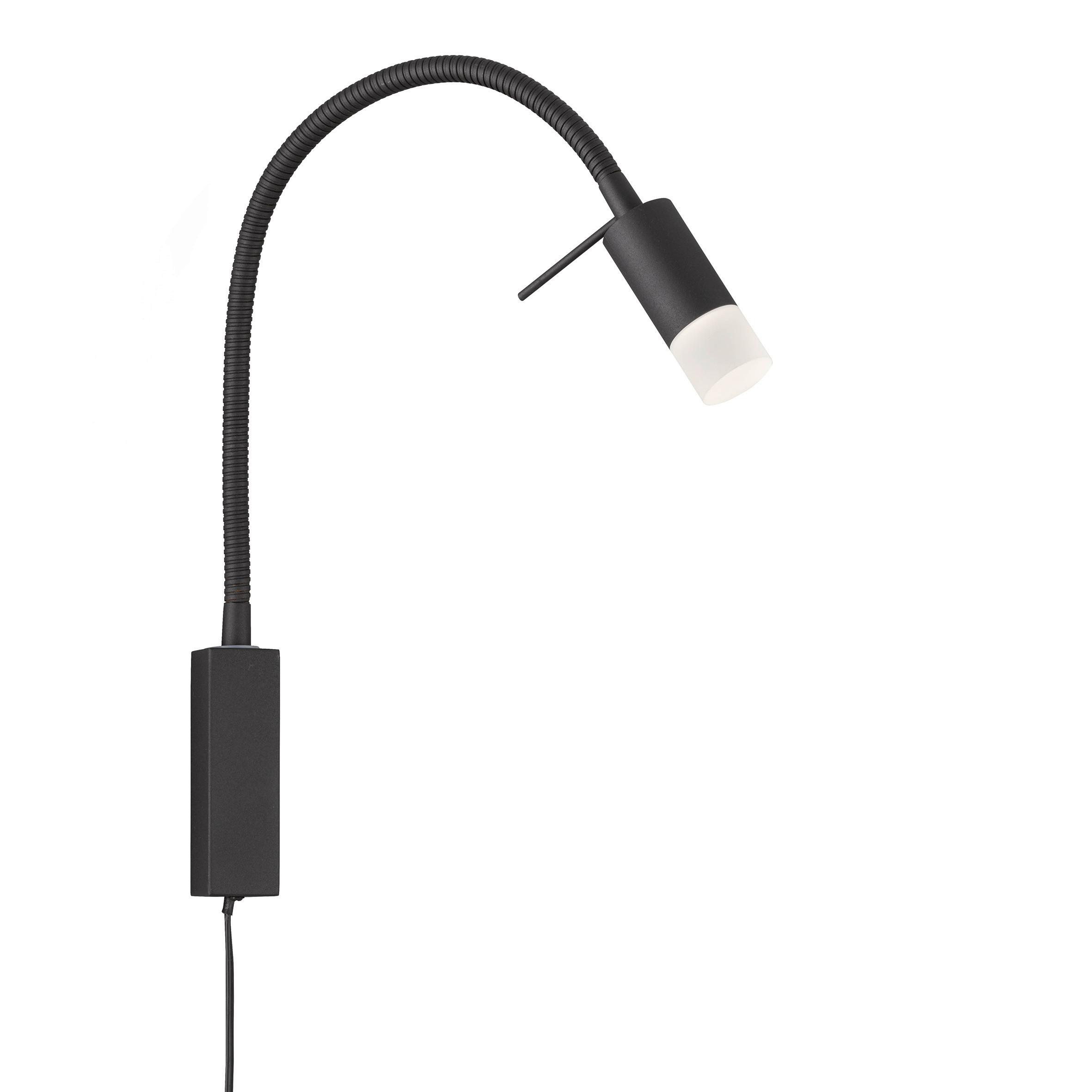 LED-Wandleuchte Seng 1-Flammig mit Schnurschalter - Schwarz, Design, Metall (40/4/40cm) - Fischer & Honsel