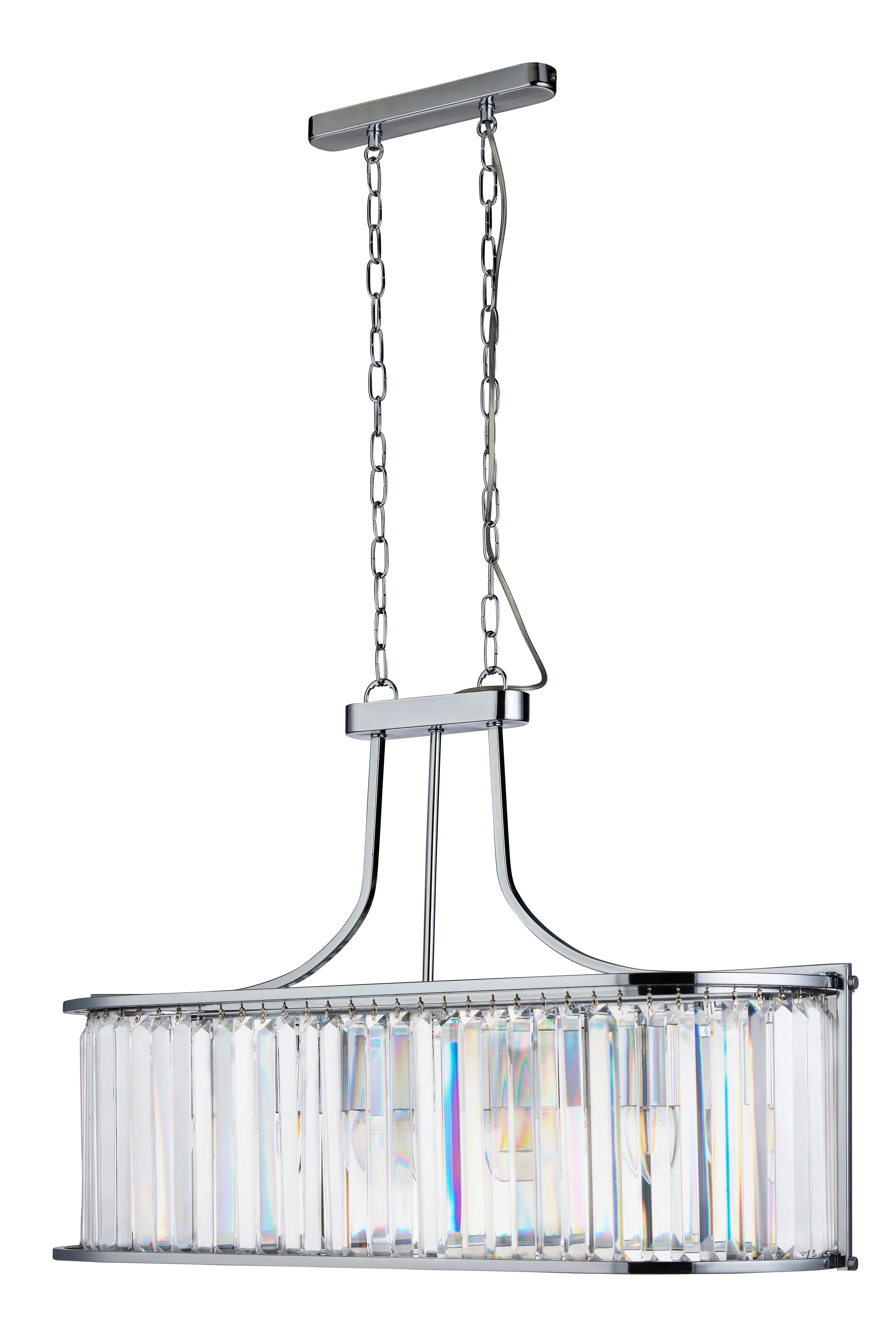Kristall-Hängeleuchte Victoria 8095-5cc - Chromfarben, Design, Glas/Metall (78/150/30cm)