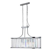 Kristall-Hängeleuchte Victoria 8095-5cc - Chromfarben, Design, Glas/Metall (78/150/30cm)