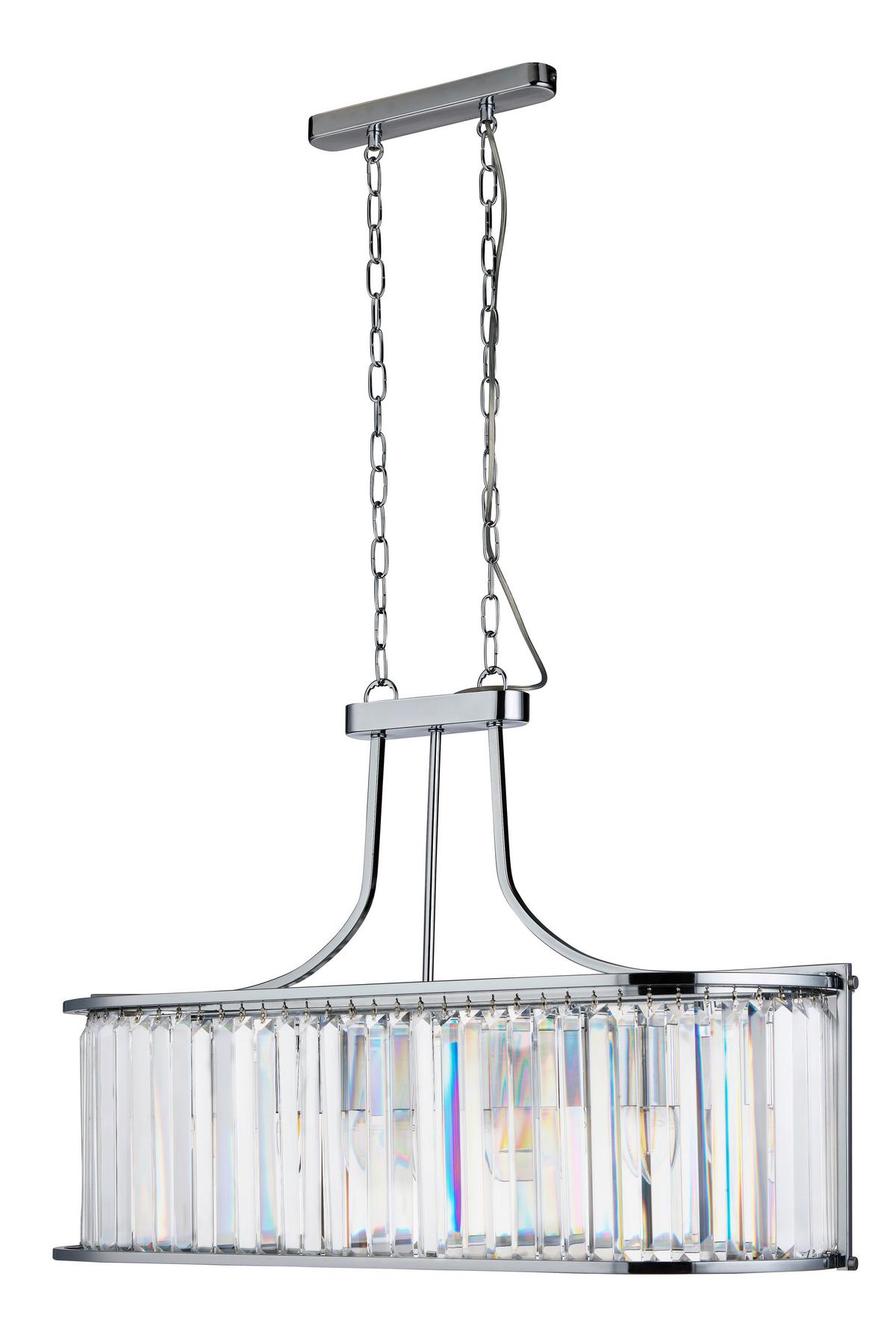 Kristall-Hängeleuchte Victoria 8095-5cc - Chromfarben, Design, Glas/Metall (78/150/30cm)