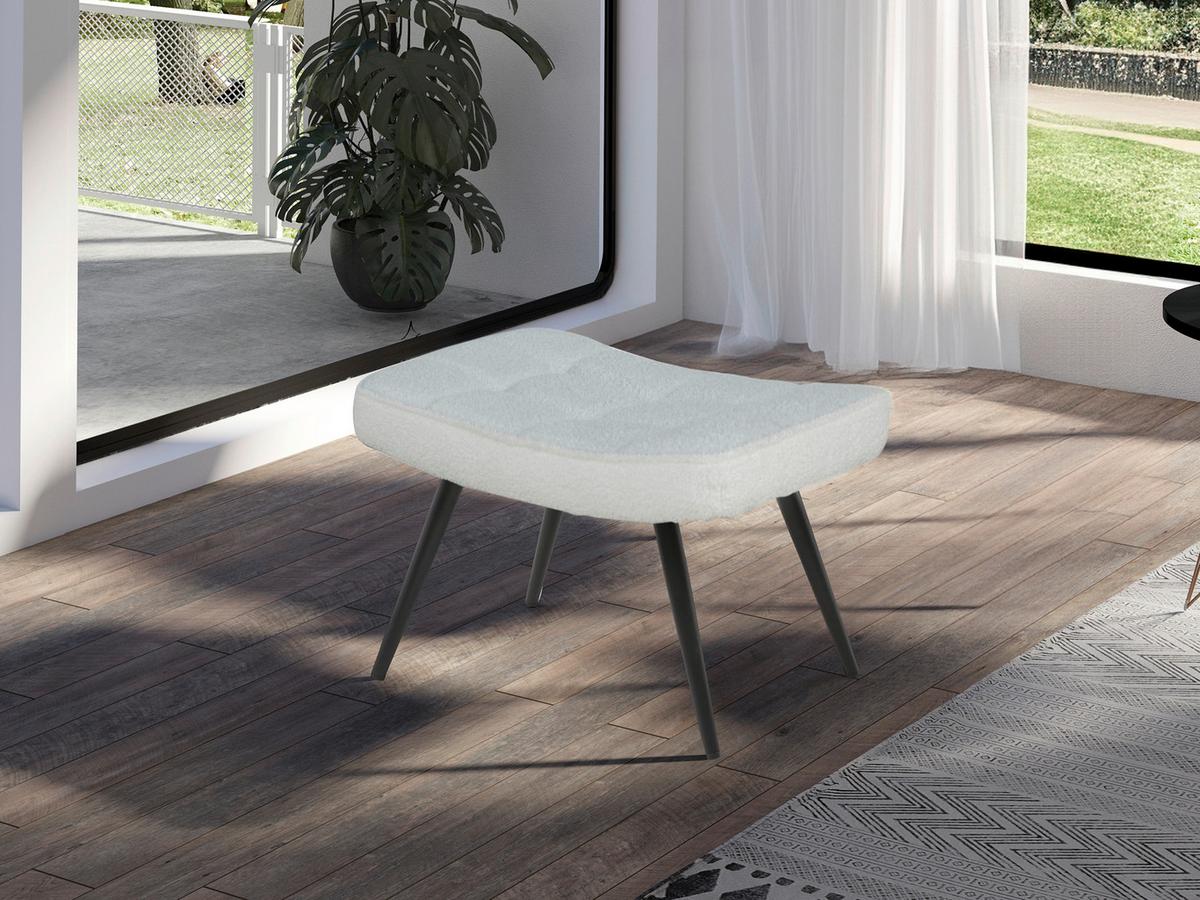 Hocker Uta Elfenbein B: 60 Cm - Elfenbein/Schwarz, Basics, Textil (60/39/41cm) - MID.YOU