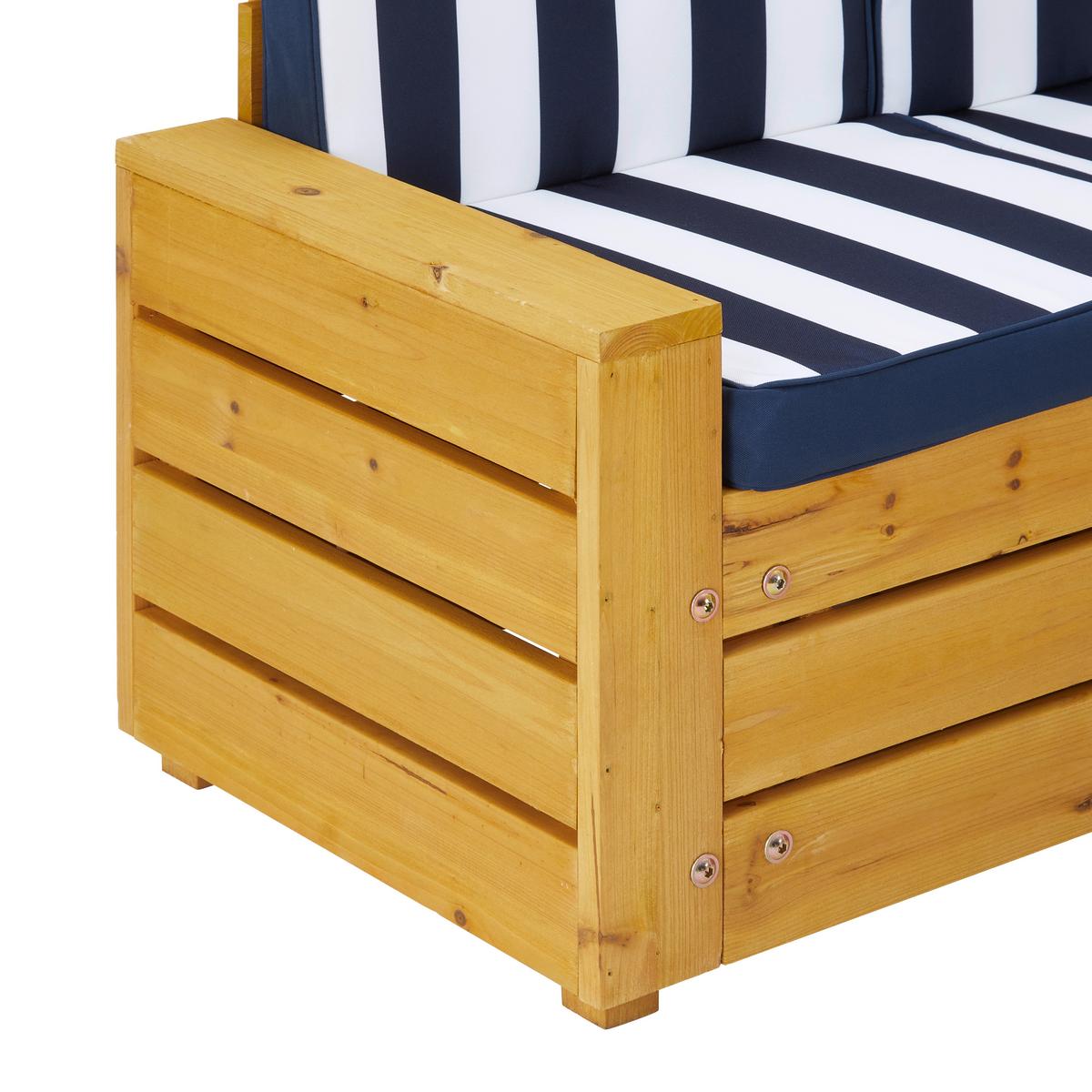Dětská záhradní sada DAISY modrá/bílá - bílá/modrá, Moderní, dřevo/textil (116/47,5/73,5cm) - Bessagi Kids