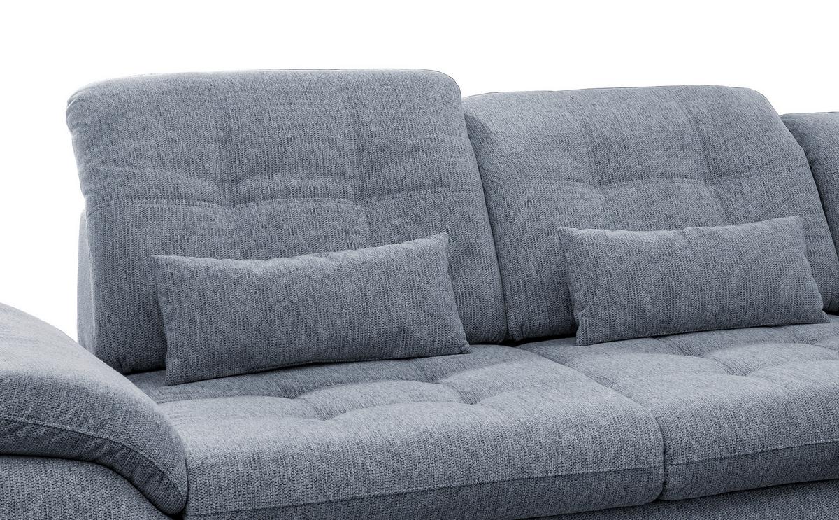 Ecksofa mit Bettkasten Rigatti Hellblau S: 314x184 cm - Chromfarben/Anthrazit, MODERN, Textil (314/184cm) - Livetastic