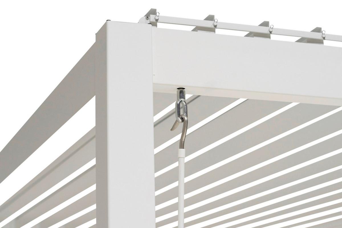 Pergola Deluxe 300x300cm Weiss - Weiß, MODERN, Metall (300/250/300cm) - Gardenson