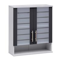 Hängeschrank Niko Anthr./Silberfarben B: 59,8cm - Anthrazit/Silberfarben, MODERN, Glas/Holzwerkstoff (59,8/70,8/20,5cm) - MID.YOU