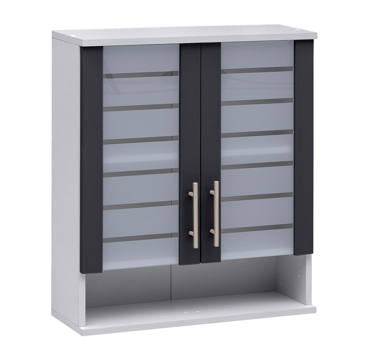 Hängeschrank Niko Anthr./Silberfarben B: 59,8cm - Anthrazit/Silberfarben, MODERN, Glas/Holzwerkstoff (59,8/70,8/20,5cm) - MID.YOU