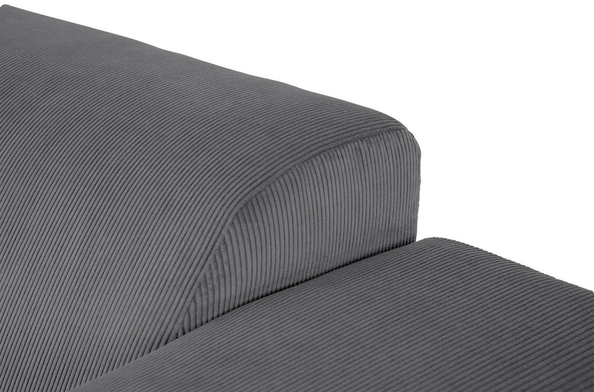 Ecksofa Erno Grau S: 262 cm - Schwarz/Grau, Design, Textil (262/183cm) - MID.YOU