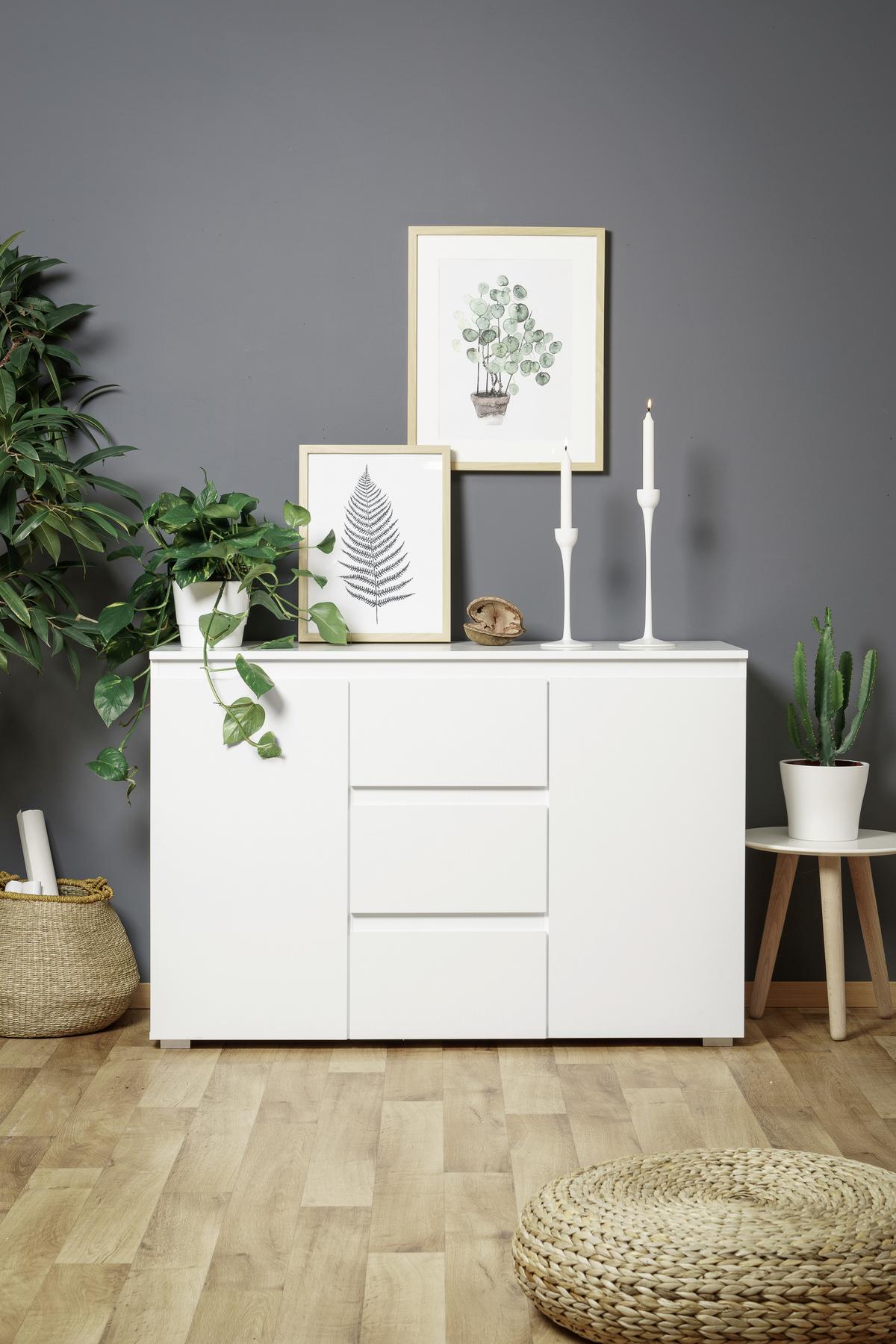Tálalószekrény Image 4 - fehér, Konventionell, faalapú anyag (120/80/40cm) - Livetastic