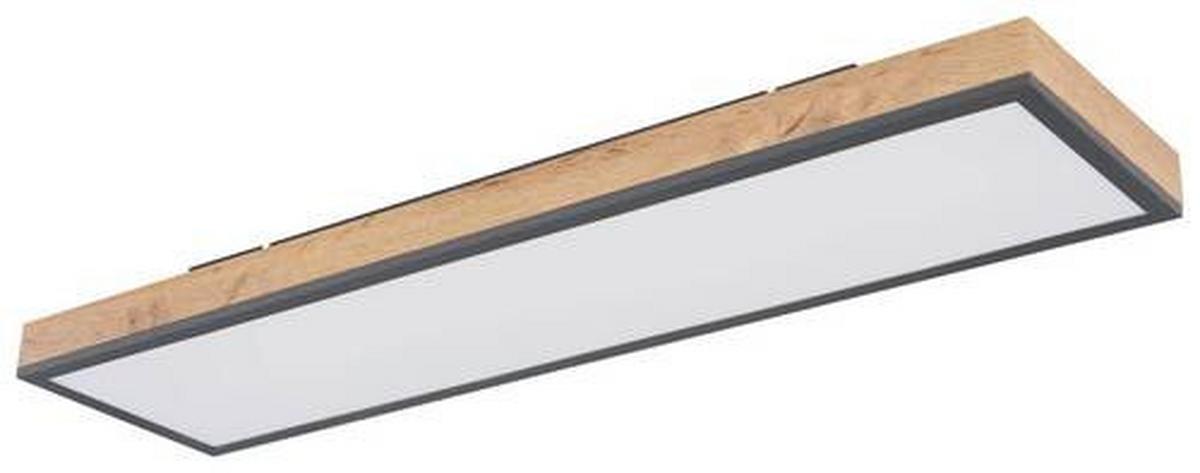 LED-Deckenleuchte Doro L: 80 cm mit Fernbedienung - Opal/Graphitfarben, Basics, Kunststoff/Metall (80/20cm) - Globo