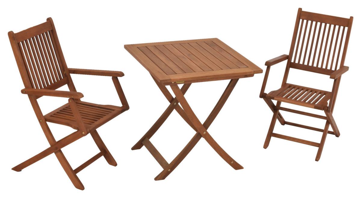 Balkonset Rio Set 3tlg. - Naturfarben, MODERN, Holz - Gardenson