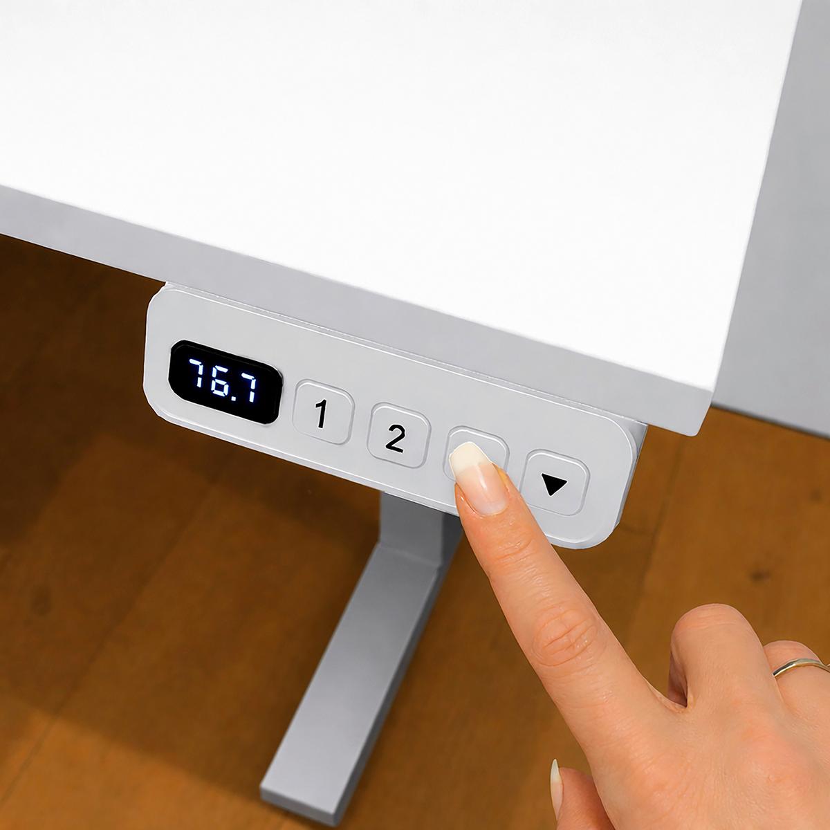 SCHREIBTISCH Metz Weiß L: 138cm - Alufarben/Weiß, MODERN, Holzwerkstoff/Metall (138/60/72,7-117,2cm) - MID.YOU