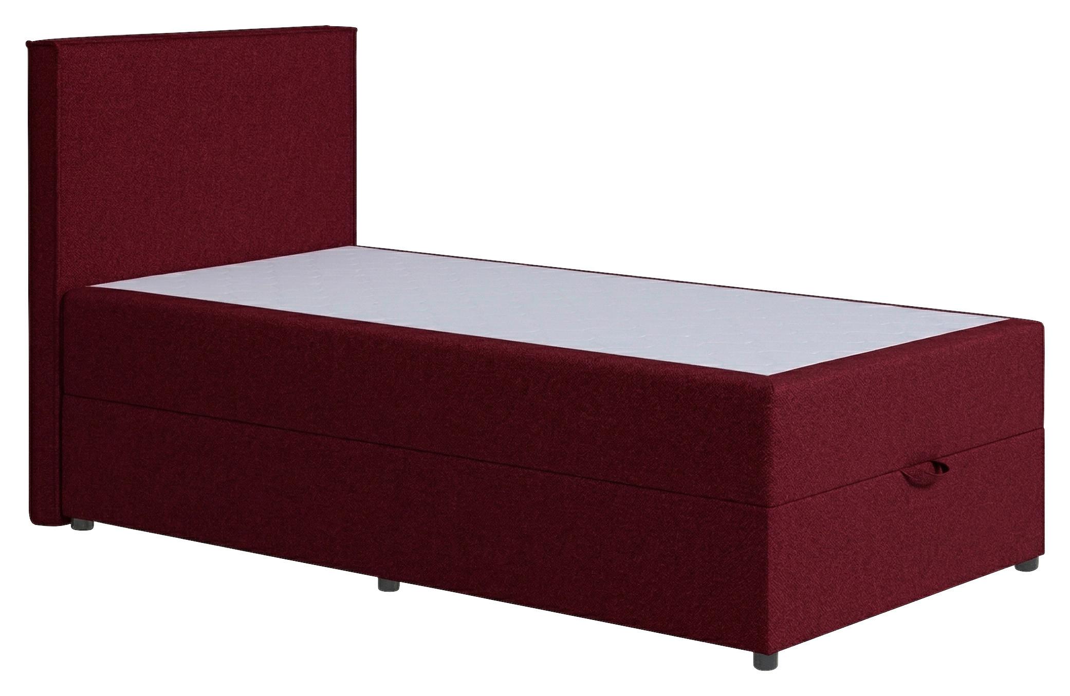 Boxspringbett Naxos 100x200 Soul 2 Rot - Rot/Schwarz, MODERN, Holzwerkstoff/Textil (100/200cm)