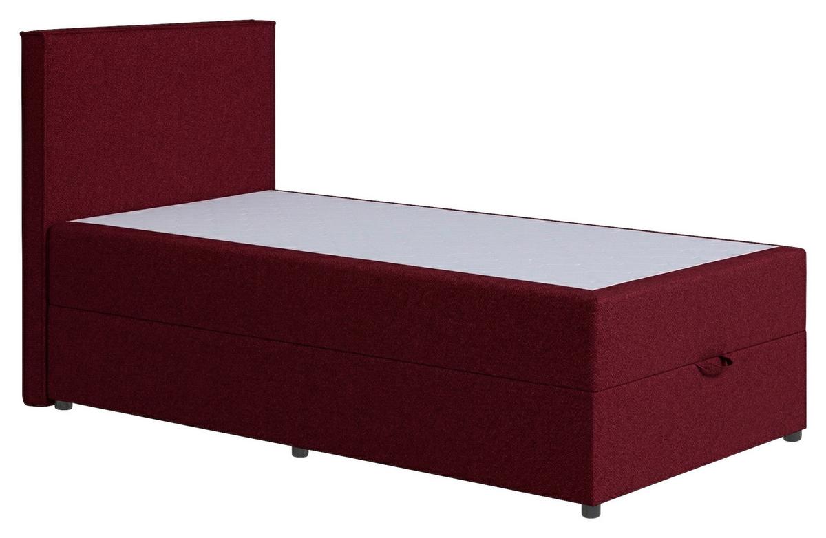 Boxspringbett Naxos 100x200 Soul 2 Rot - Rot/Schwarz, MODERN, Holzwerkstoff/Textil (100/200cm)