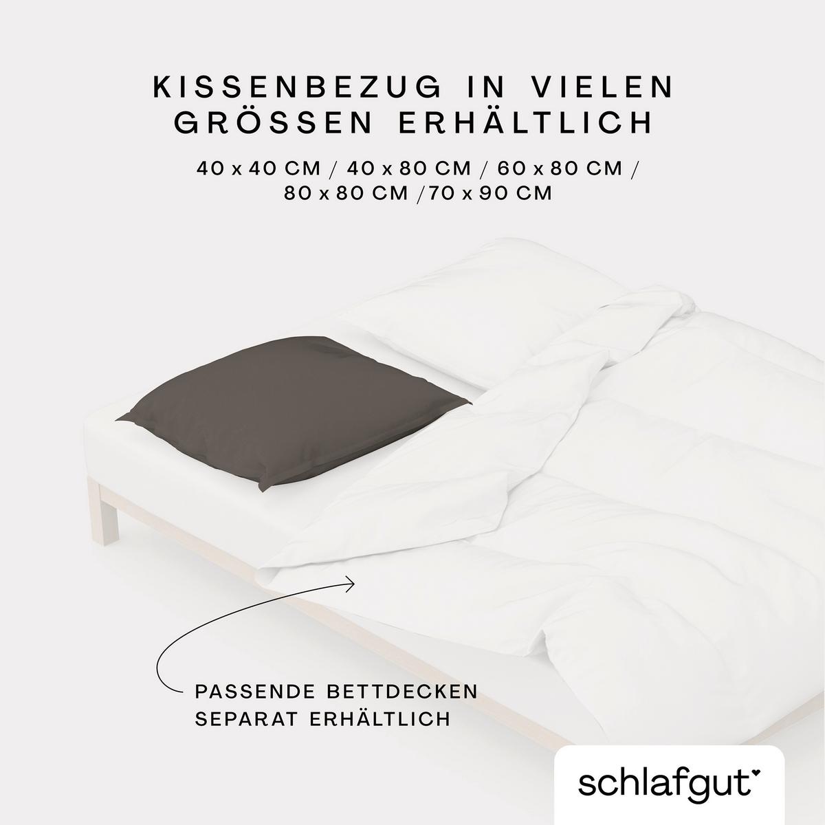Kissenhülle Woven Satin - Dunkelbraun, Basics, Textil (40/40cm) - Schlafgut