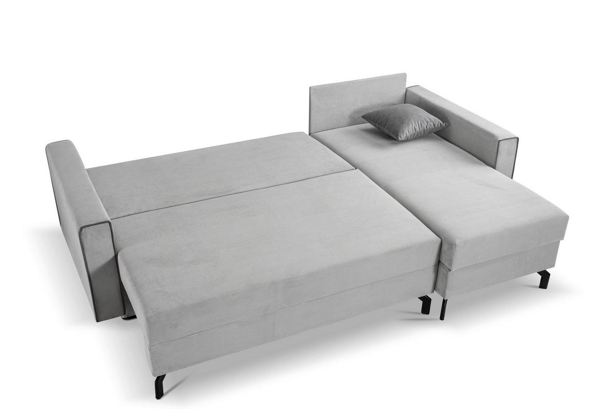 Ecksofa Marti Hellgrau S: 230x148cm - Hellgrau/Schwarz, Basics, Holz/Textil (230/148cm) - MID.YOU