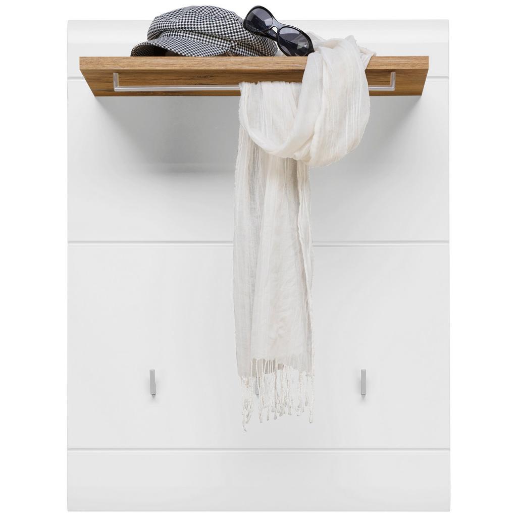 Garderobenpaneel Auris Weiß/ Eiche mit Hutablage B: 70 cm