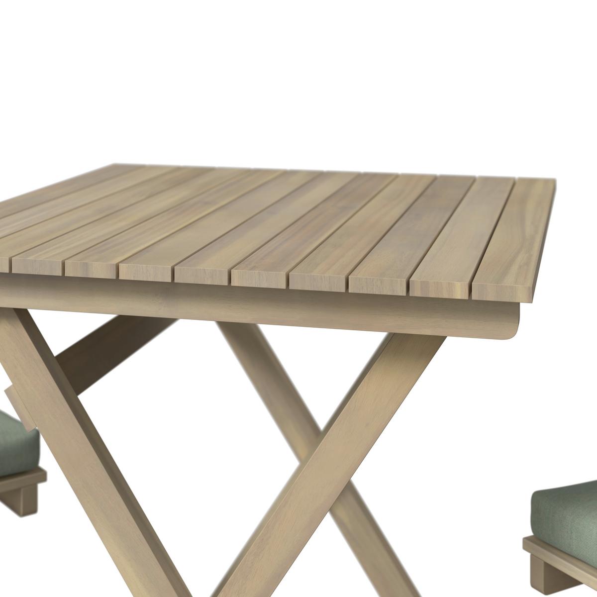 Balkonset Vilnius - Grau/Akaziefarben, MODERN, Holz/Kunststoff (58/71,5/58cm) - Beldano