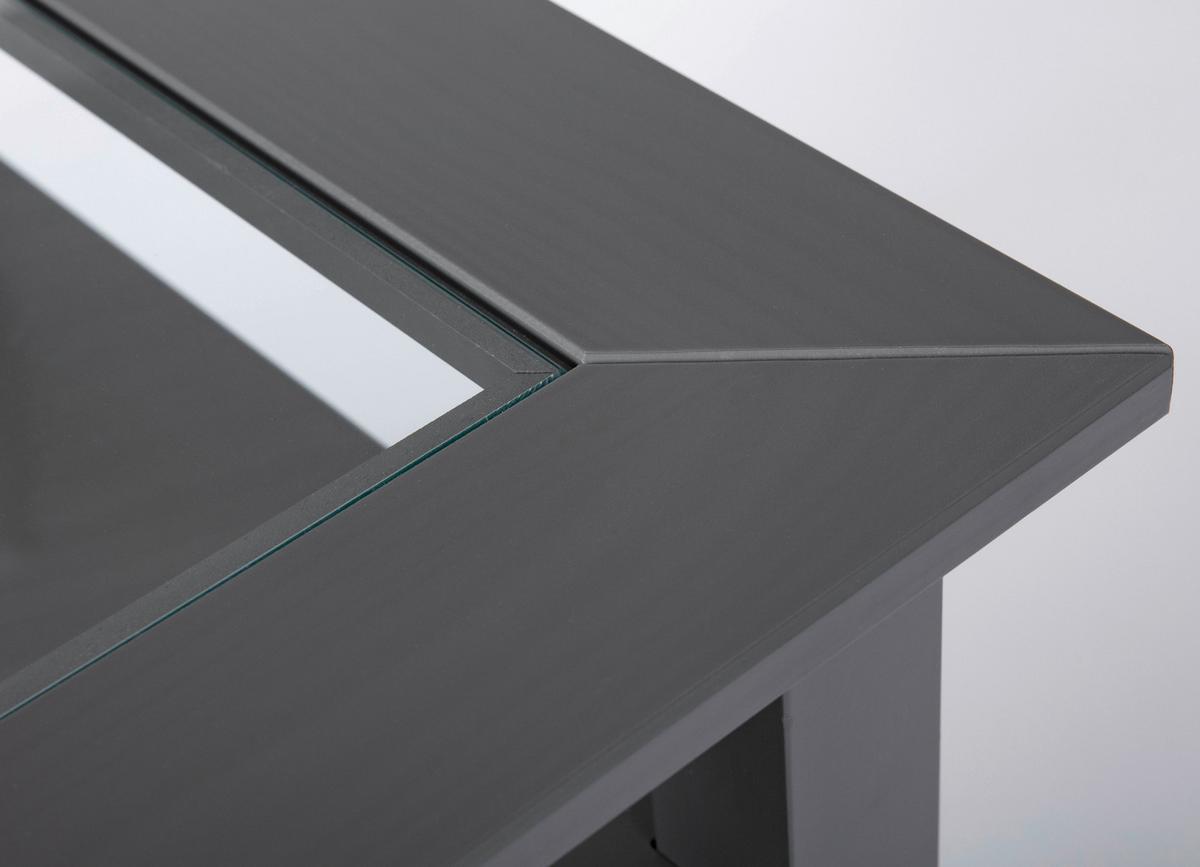 Couchtisch Holz Massiv Mit Schublade Provence, Grau - Grau, Basics, Glas/Holz (75/75/45cm) - MID.YOU