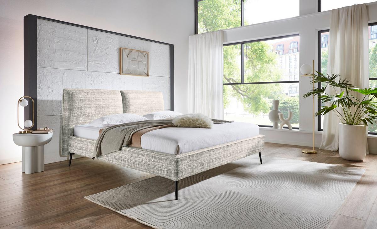 Polsterbett Infinity Liberty Hellgrau 180x200cm - Hellgrau/Schwarz, MODERN, Textil (180/200cm) - Livetastic