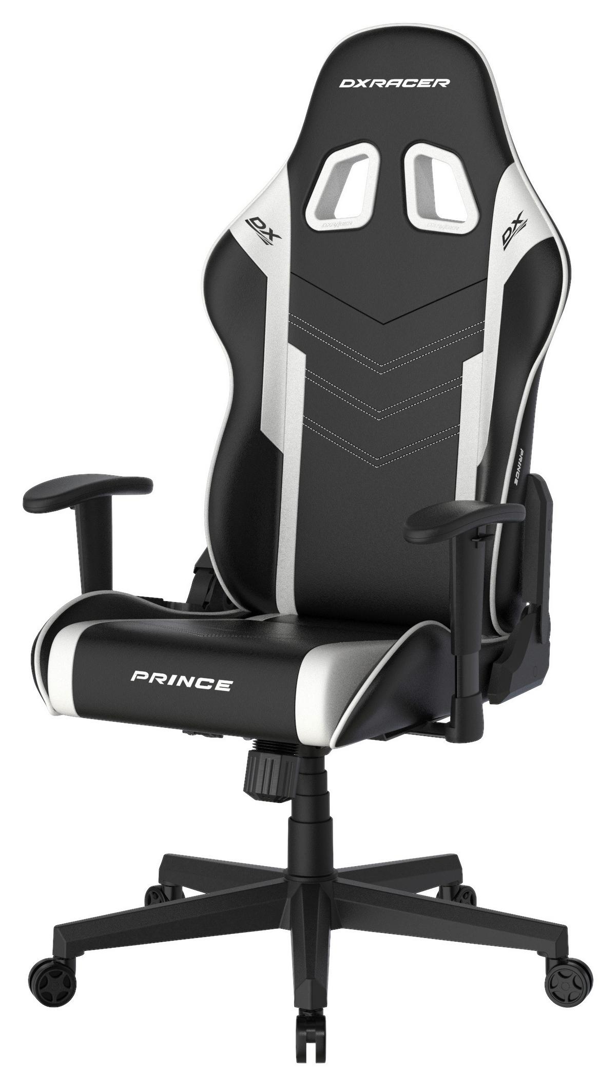 Gamingstuhl DX Racer Prince L - Schwarz/Weiß, MODERN, Kunststoff/Textil (67/126/67cm) - Dxracer