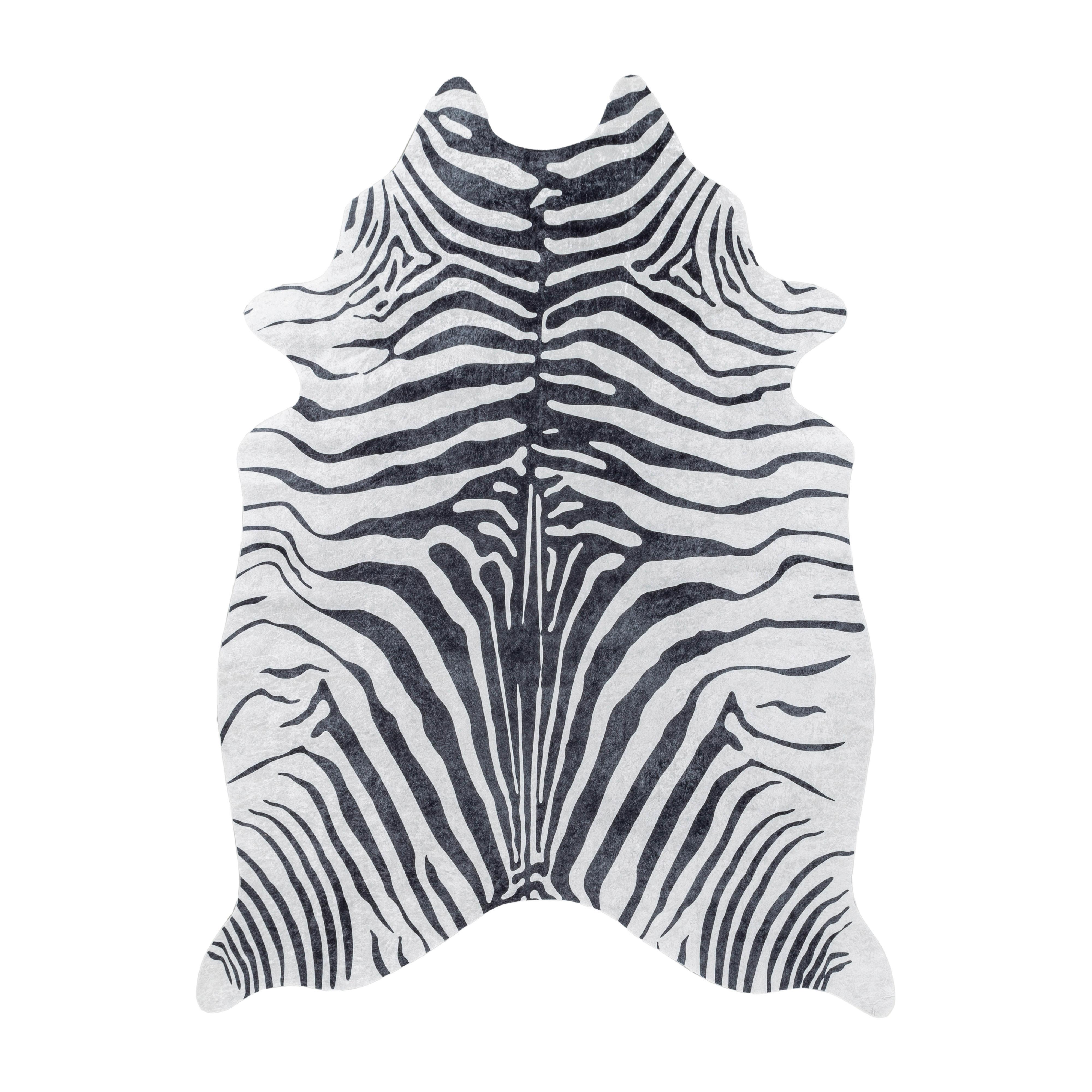Flachwebteppich Etosha - Schwarz/Weiß, Design, Textil (100/135cm) - Novel