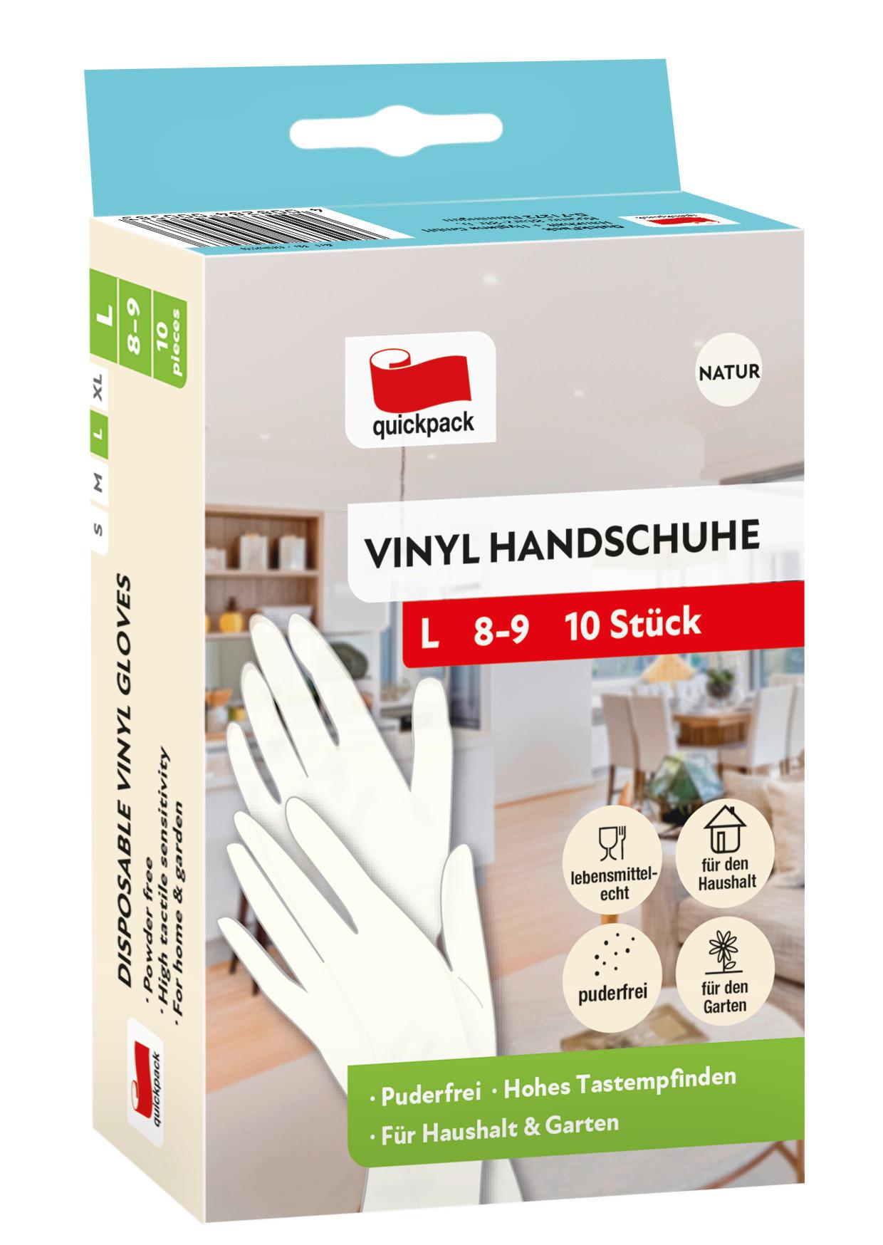 HAUSHALTSHANDSCHUHE VINYLHANDSCHUHE GR. L - Weiß, Basics (9null)
