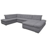 Wohnlandschaft Moric Dunkelgrau Mikrofaser - Chromfarben/Dunkelgrau, KONVENTIONELL, Textil (216/353/172cm) - MID.YOU