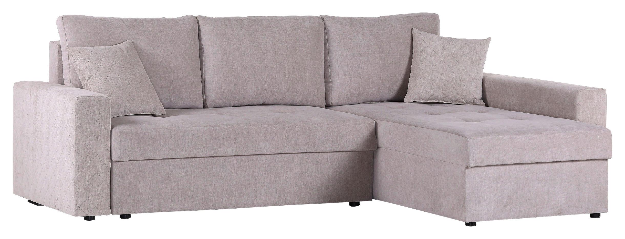 Ecksofa Barkley - Rot/Hellgrau, KONVENTIONELL, Textil (176/243cm) - MID.YOU