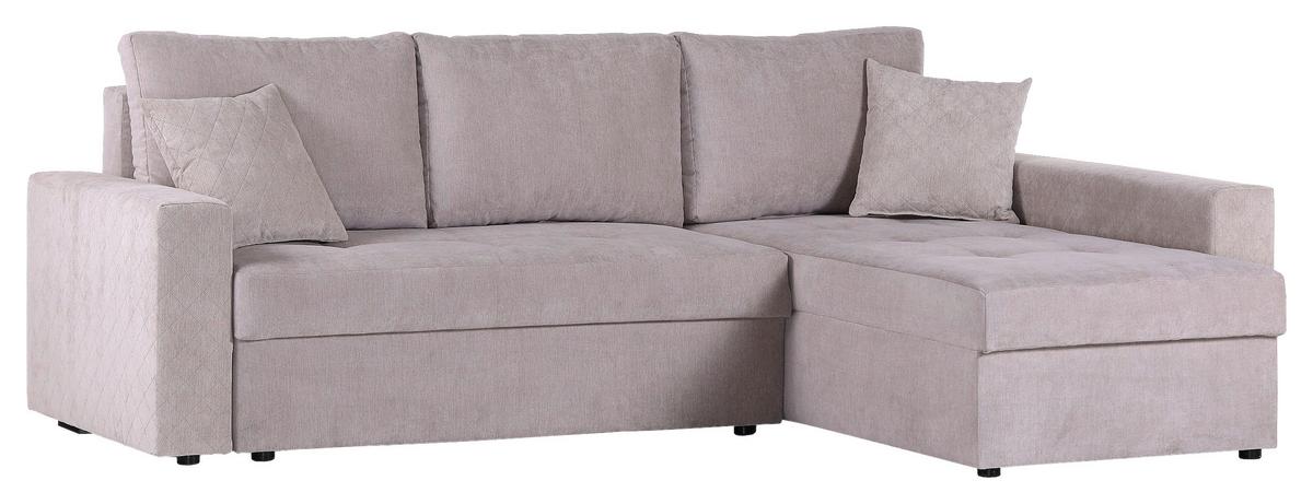 Ecksofa Barkley - Rot/Hellgrau, KONVENTIONELL, Textil (176/243cm) - MID.YOU